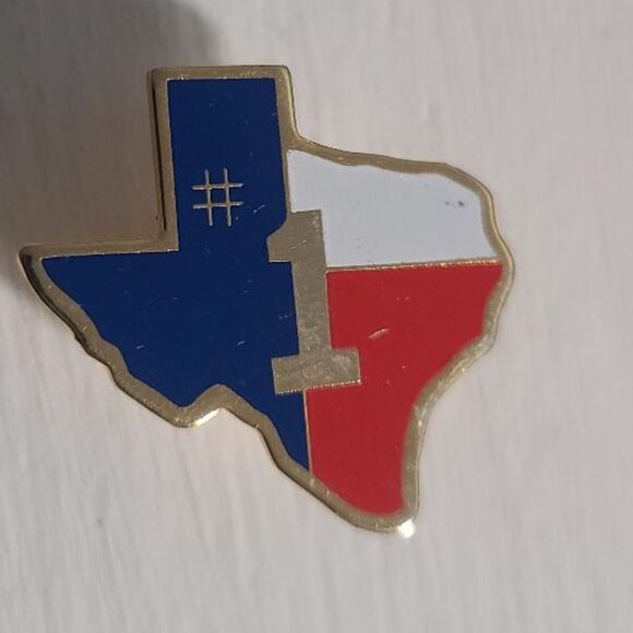 Texas #1 Number One Vintage Lapel Pin Tie Tack Brooch - Lone Star State Map USA - Picture 2 of 4